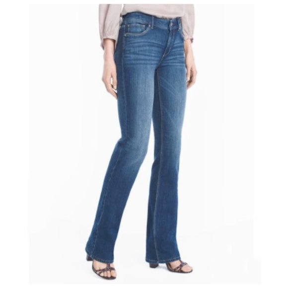 White House Black Market Blanc Bootcut Low Rise Jeans - Picture 1 of 6